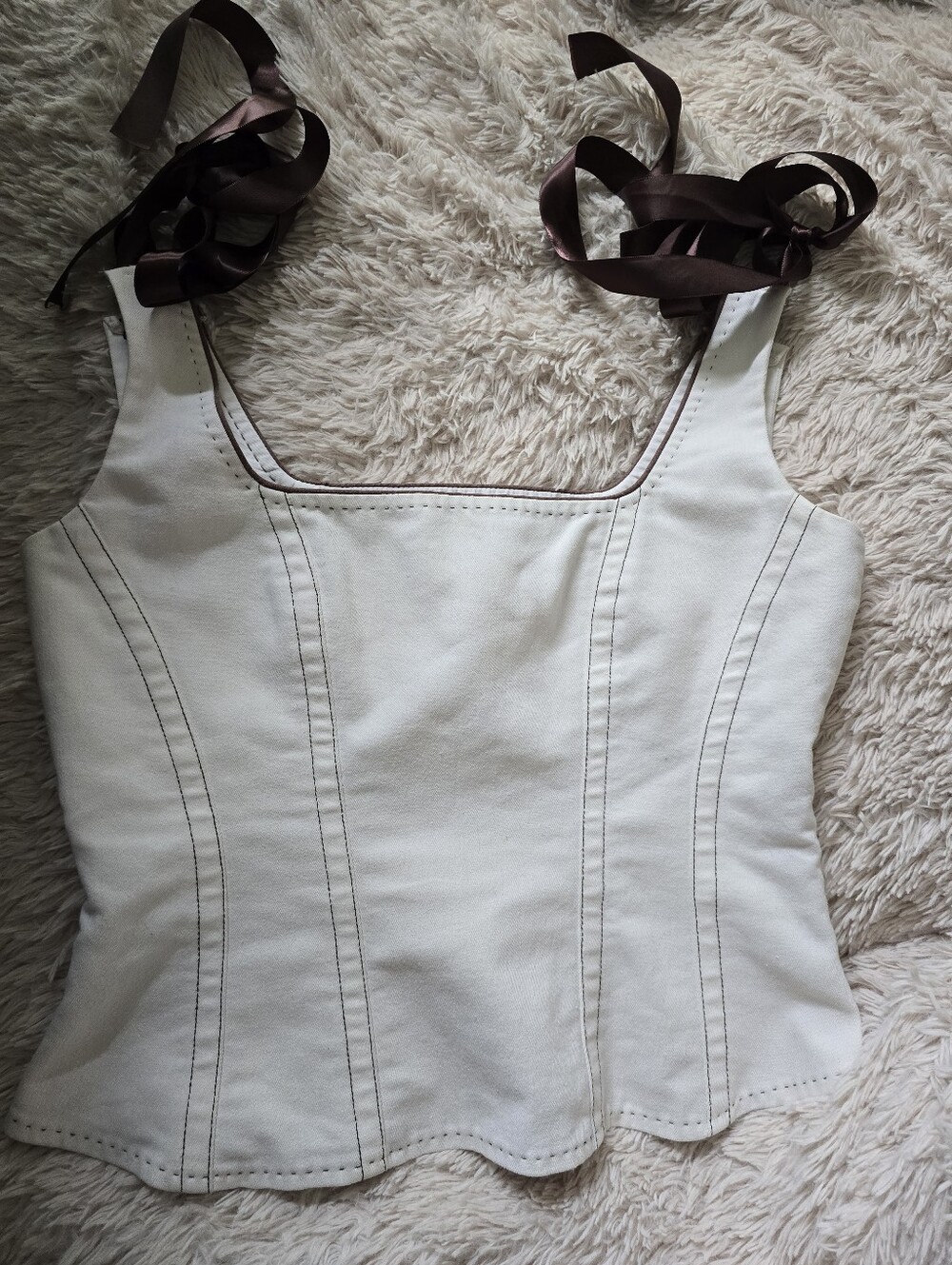 Purificacion Garcia Fitted bodice Tie Shoulder Top